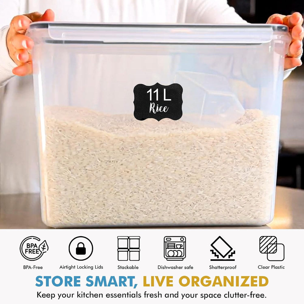 Shazo 2 PC (11L | 372 oz) Flour Sugar Storage Containers with Easy Carry Hand...
