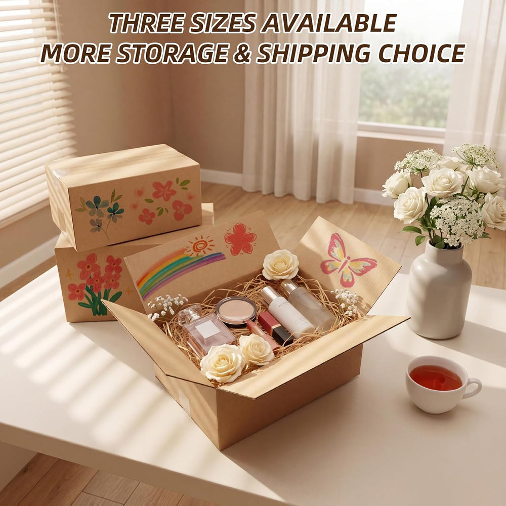 ZBEIVAN Shipping Boxes Mailers Assorted Sizes 11x6x6, 10x7x5, 9x6x4 inches Co...