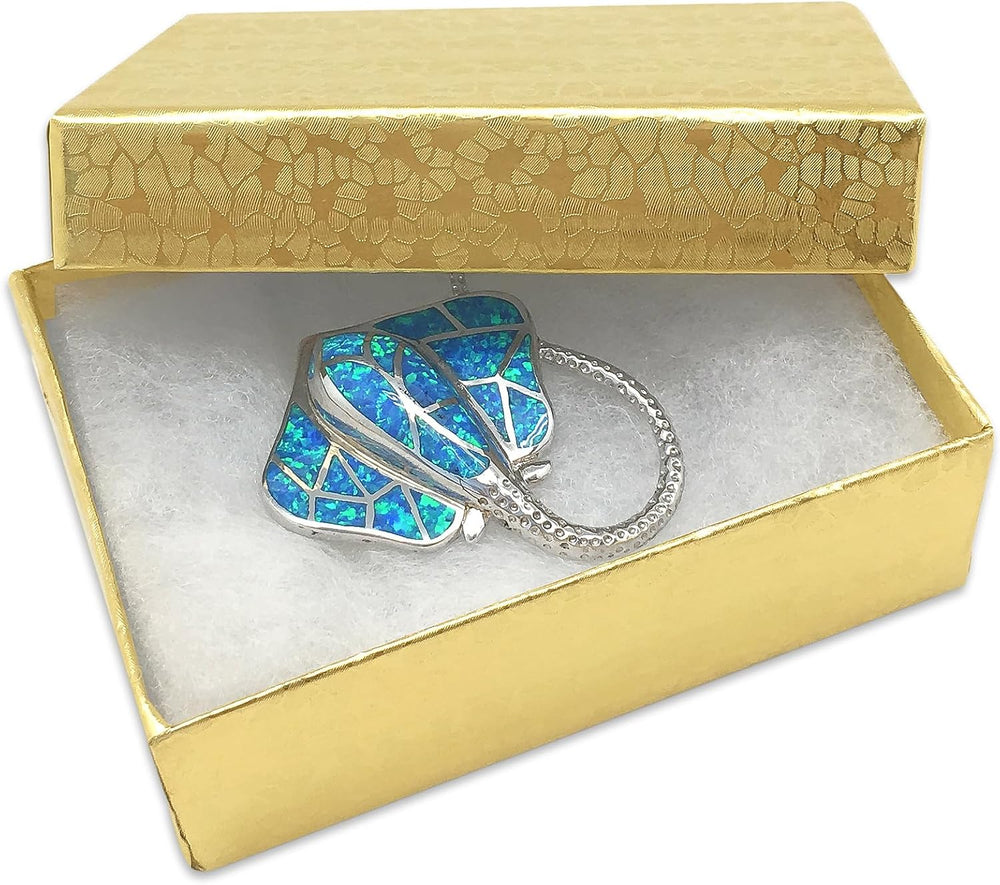 TheDisplayGuys 100 Cardboard Jewelry Gift Boxes with Inserts - Gold Foil