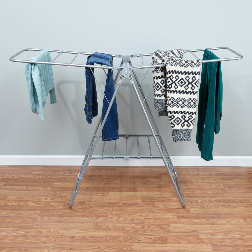 Foldable Clothes Drying Rack with Shoe Drying Area by Home Basics | Powder Co...