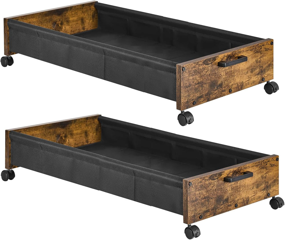 FOUCSSOMEI Under Bed Storage with Wheels, Wooden Under Bed Drawers On Wheels,...