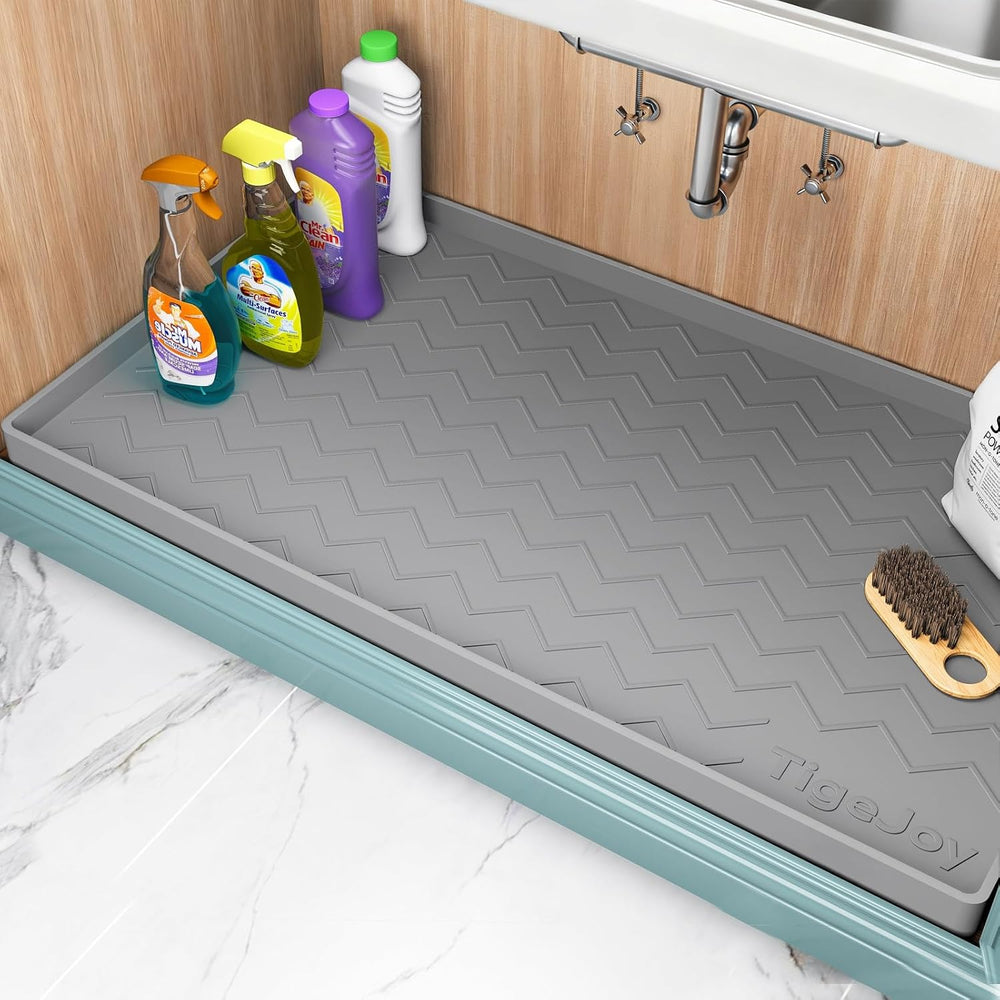 TigeJoy Under Sink Mats for Kitchen Waterproof 37" x 22", Cabinet L...