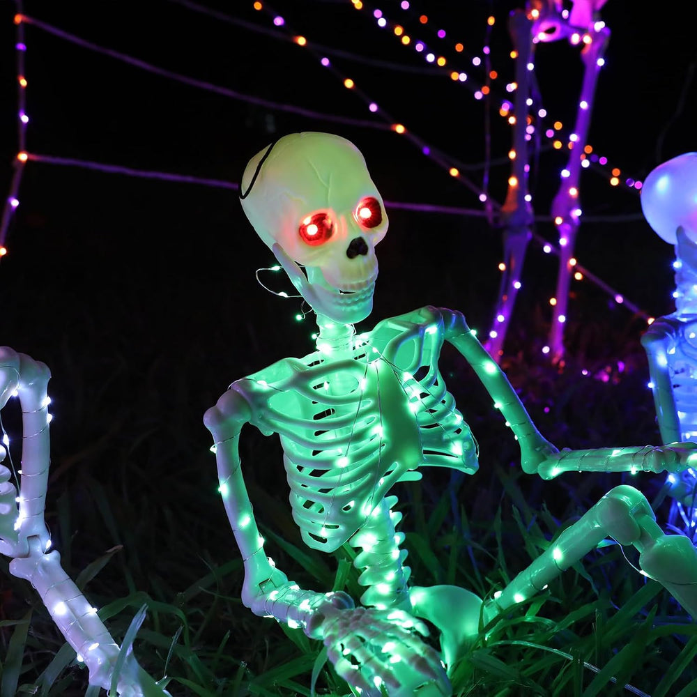 Halloween Decorations Outdoor Skeletons Set - 2 Pack 36" (90cm) Light Up...