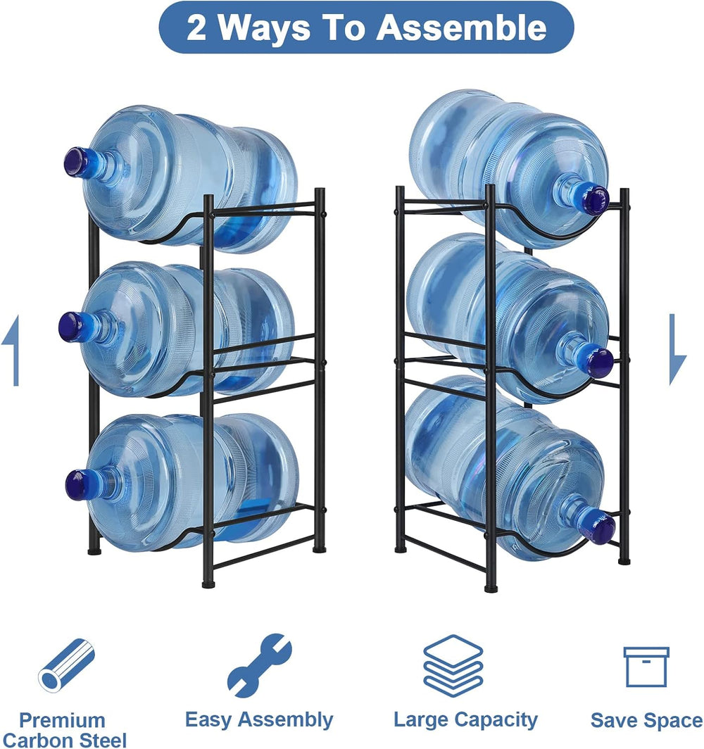 smusei 5 Gallon Water Bottle Jug Holder 3 Tier Heavy Duty Cooler Jug Storage ...