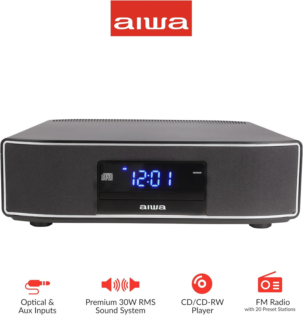Aiwa - Exos 30W Home Speaker with CD Player, Bluetooth & FM Radio