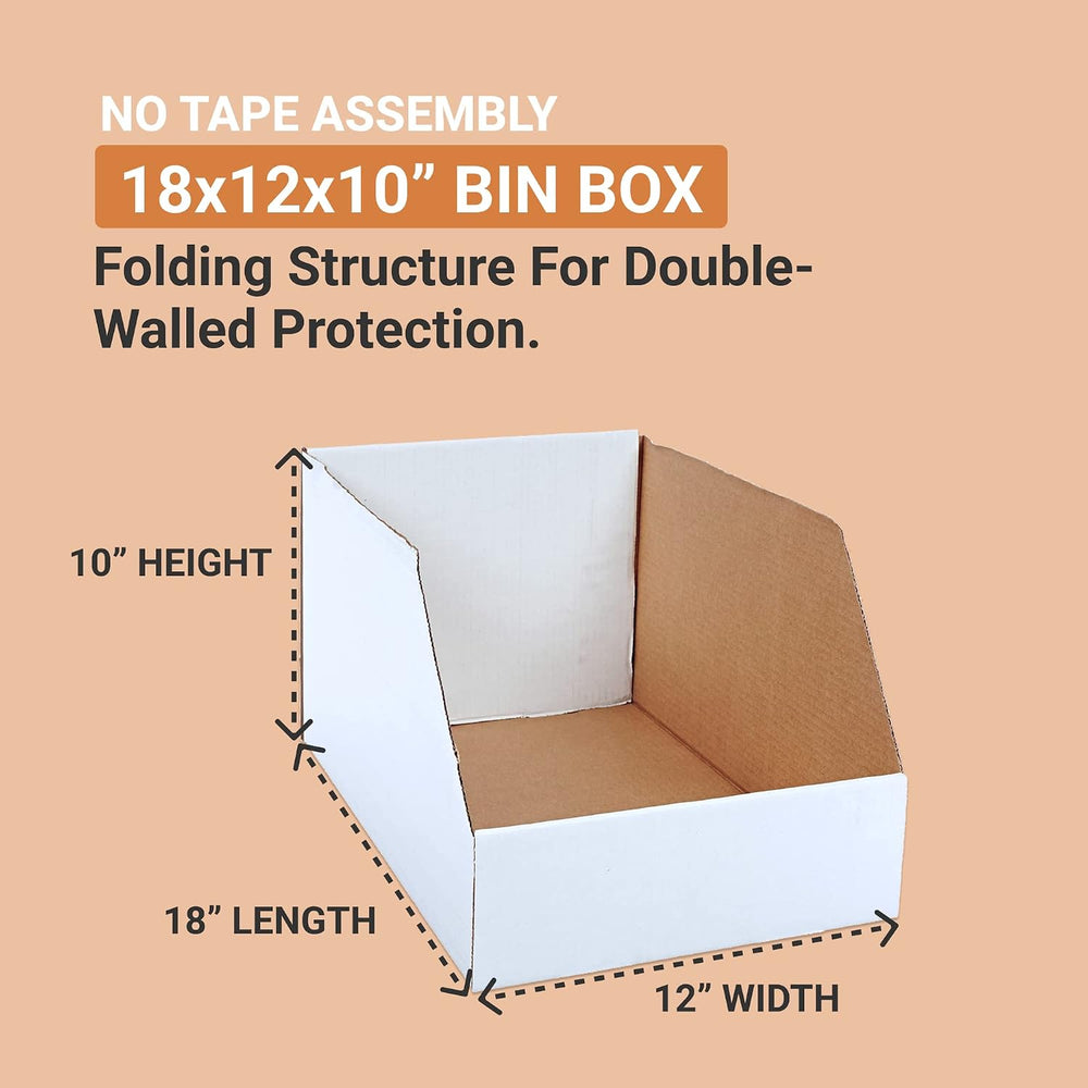 BOX USA Storage Bins Large 18"L x 12"W x 10"H 25-Pack - Corrug...