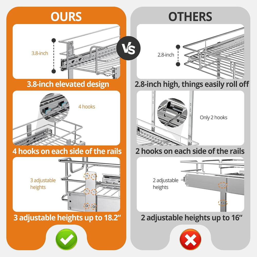 ZOINLIY Pull Out Cabinet Organizer,Slide Out Kitchen Organizers and Storage |...
