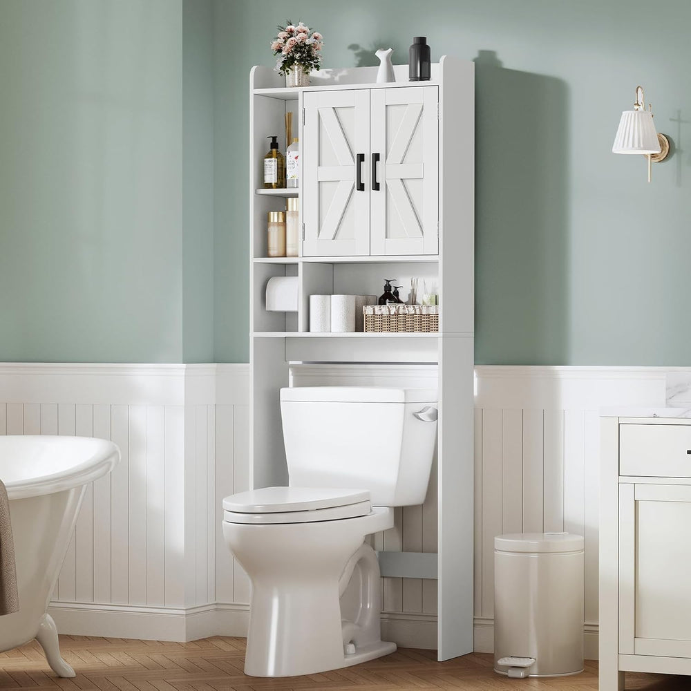 TEENFON Over The Toilet Storage Cabinet with 4 Open Shelves and Adjustable Sh...