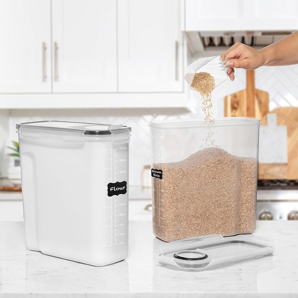 Shazo 2 Pack (6.3L / 213OZ) EXTRA Large Airtight Food Storage Cereal Containe...