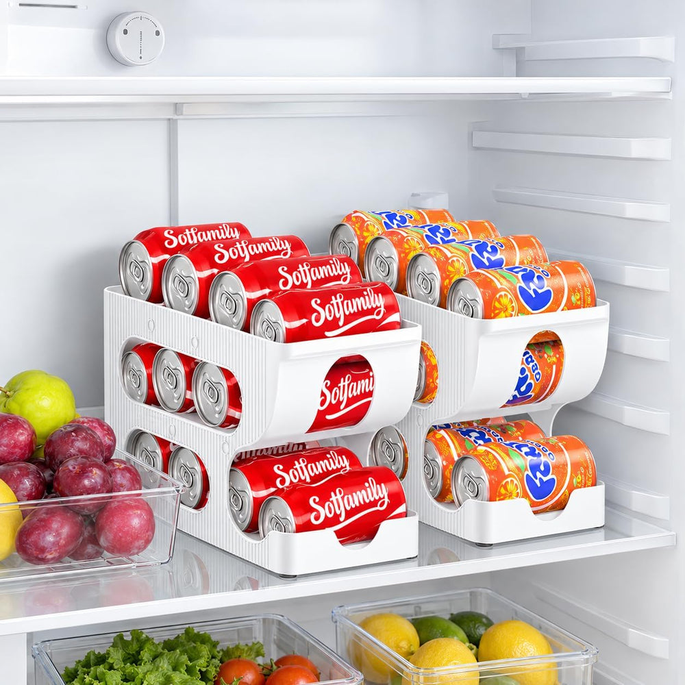 Sotfamily FIFO Soda Can Organizer for Pantry or Fridge, Holds 48 Cans