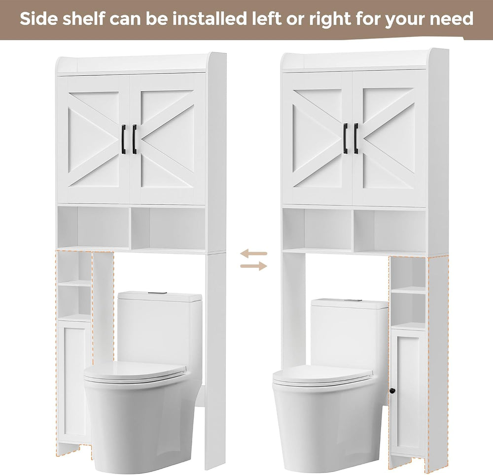 Homhedy Wooden Over The Toilet Storage Cabinet with Barn Door