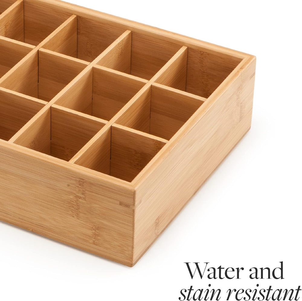 GOBAM Bamboo Closet Drawer Divider - Storage Organizer with 15 Compartments, ...