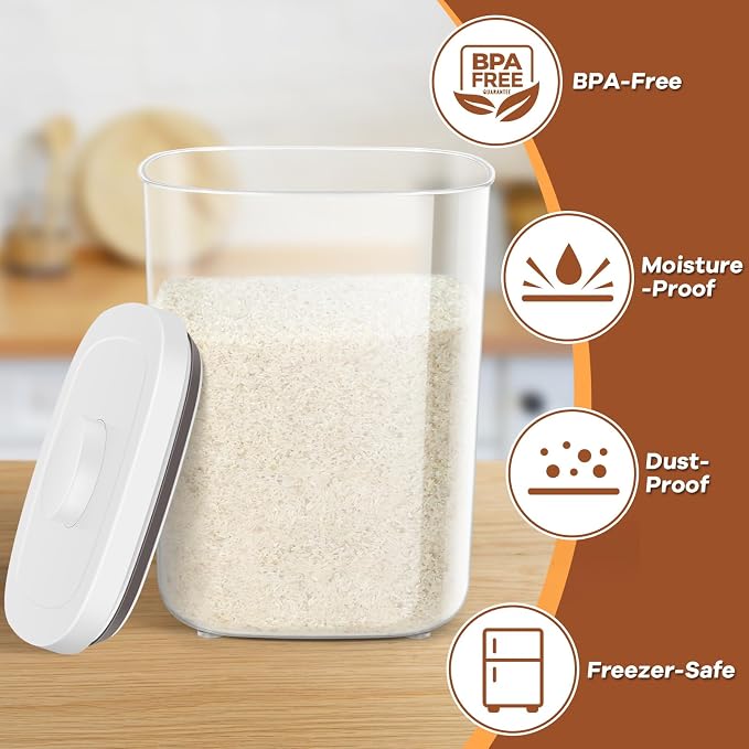 Airtight Rice Container 25 Lbs, Dry Food Holder