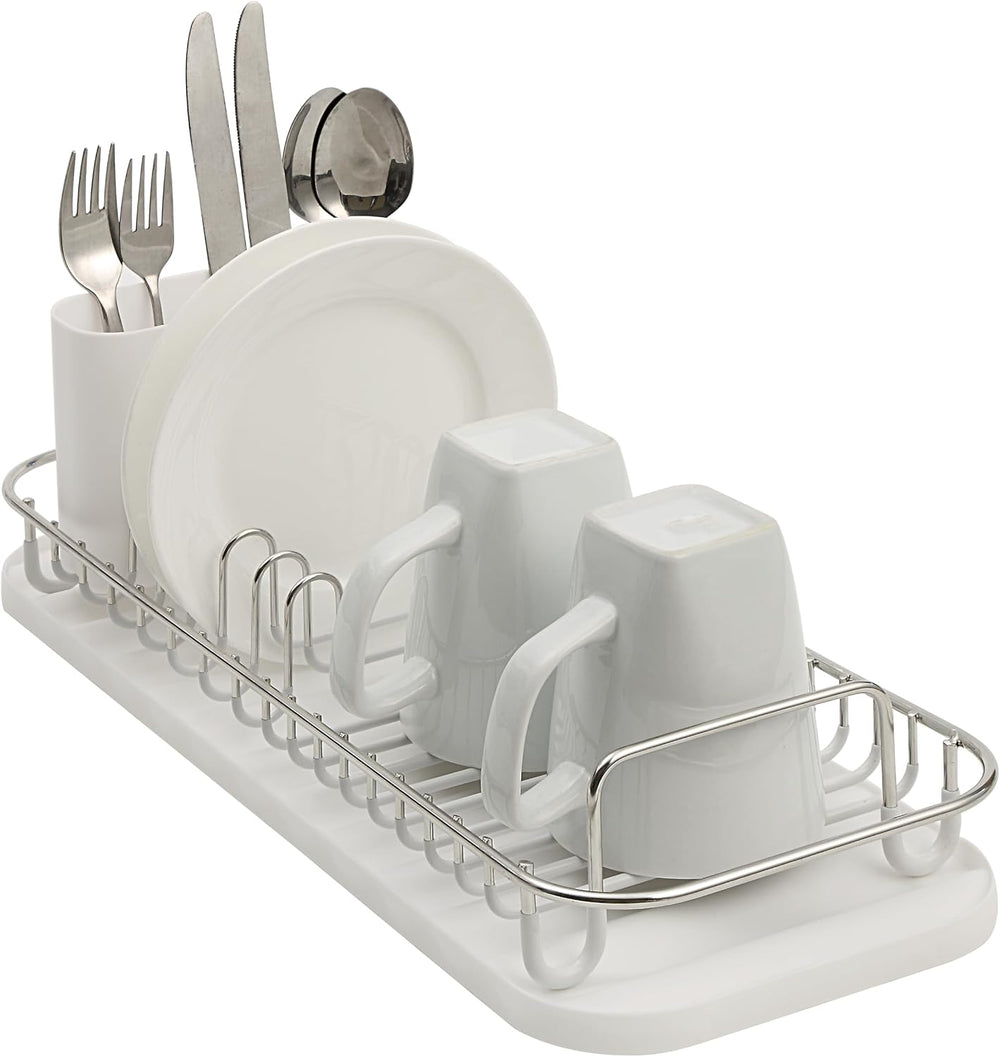 SunnyPoint 304 Stainless Steel NeverRust Compact Dish Drying Rack with Utensi...