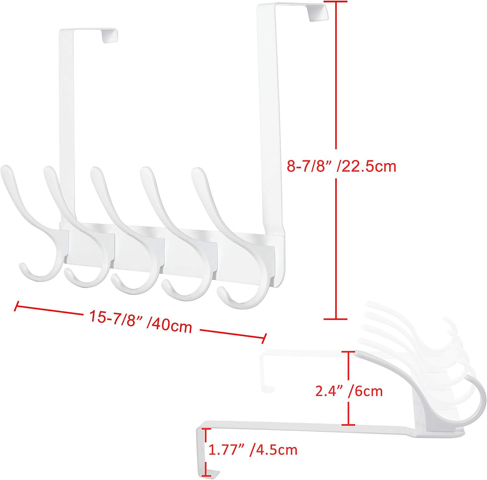SKOLOO Over The Door Hook, Door Hanger Hooks for Hanging Clothes, Towels, Coa...