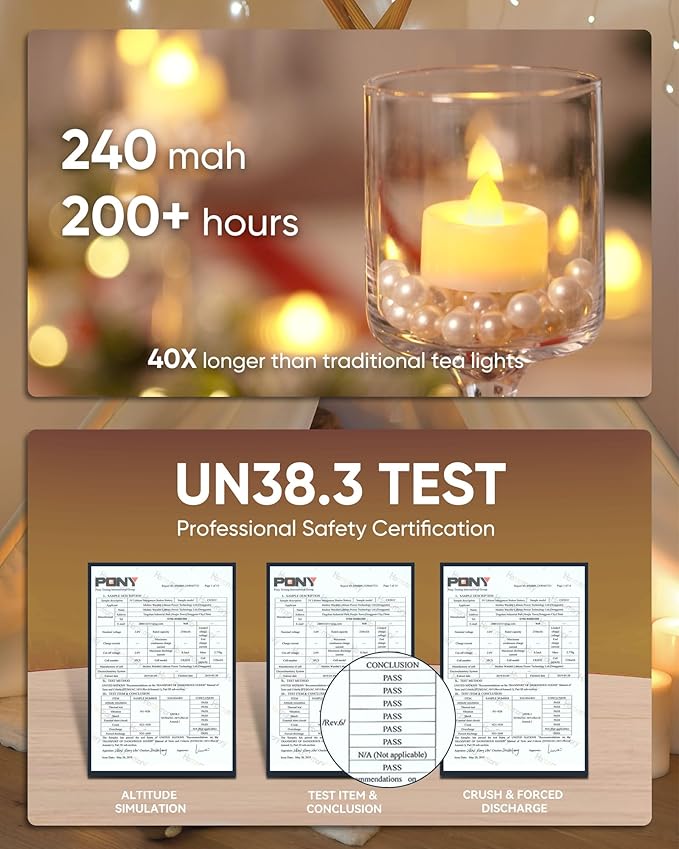 Homemory 100-Pack Flameless LED Tea Lights Candles Battery Operated, 200+Hour...