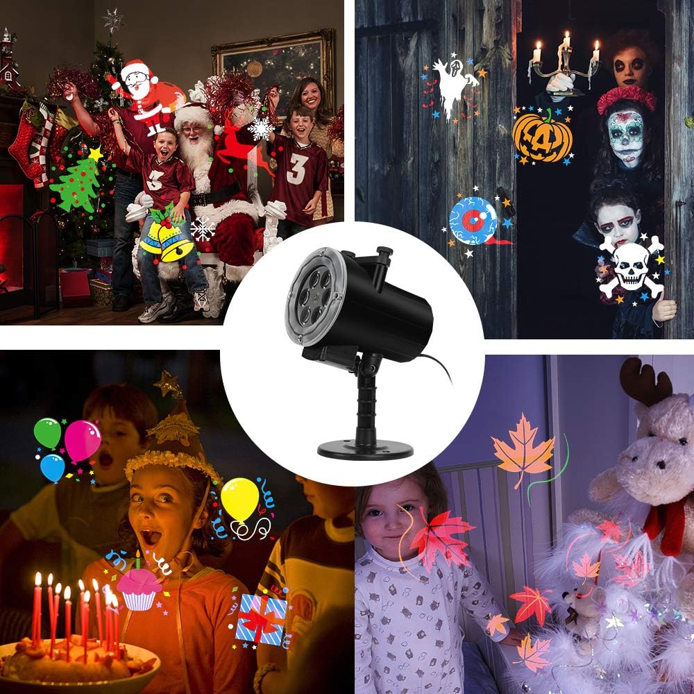 Halloween Christmas Projector Lights, Led Holiday Projector Light with 16pc S...