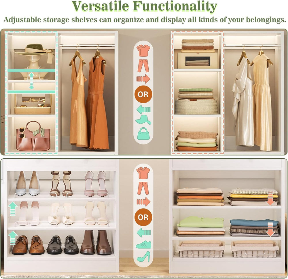 Besiost Small Closet System, 28"/2.3 FT Closet Organizer System with Dra...