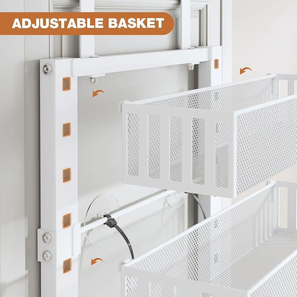 Over The Door Organizer, 6-Tier Heavy-Duty Metal Mesh Rack, Adjustable Large ...