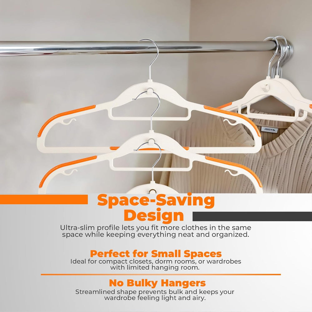 Plastic Hangers 50 Pack, Cascading Slim Space Saving Clothing Hangers with 36...