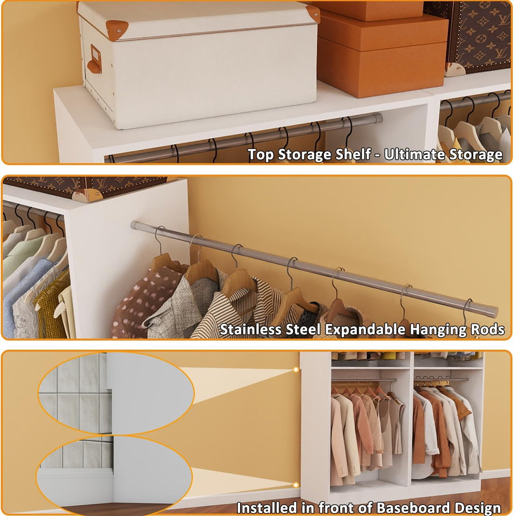 Closet System, 8FT Closet Organizer System Modular Walk-in Closet Freestandin...