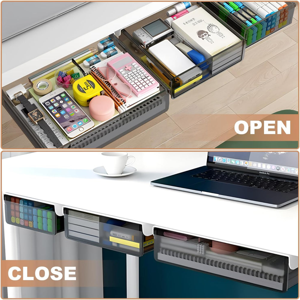 SVNNELP Under Desk Table Drawer Storage Organizer,3 Pack Large & Medium &...