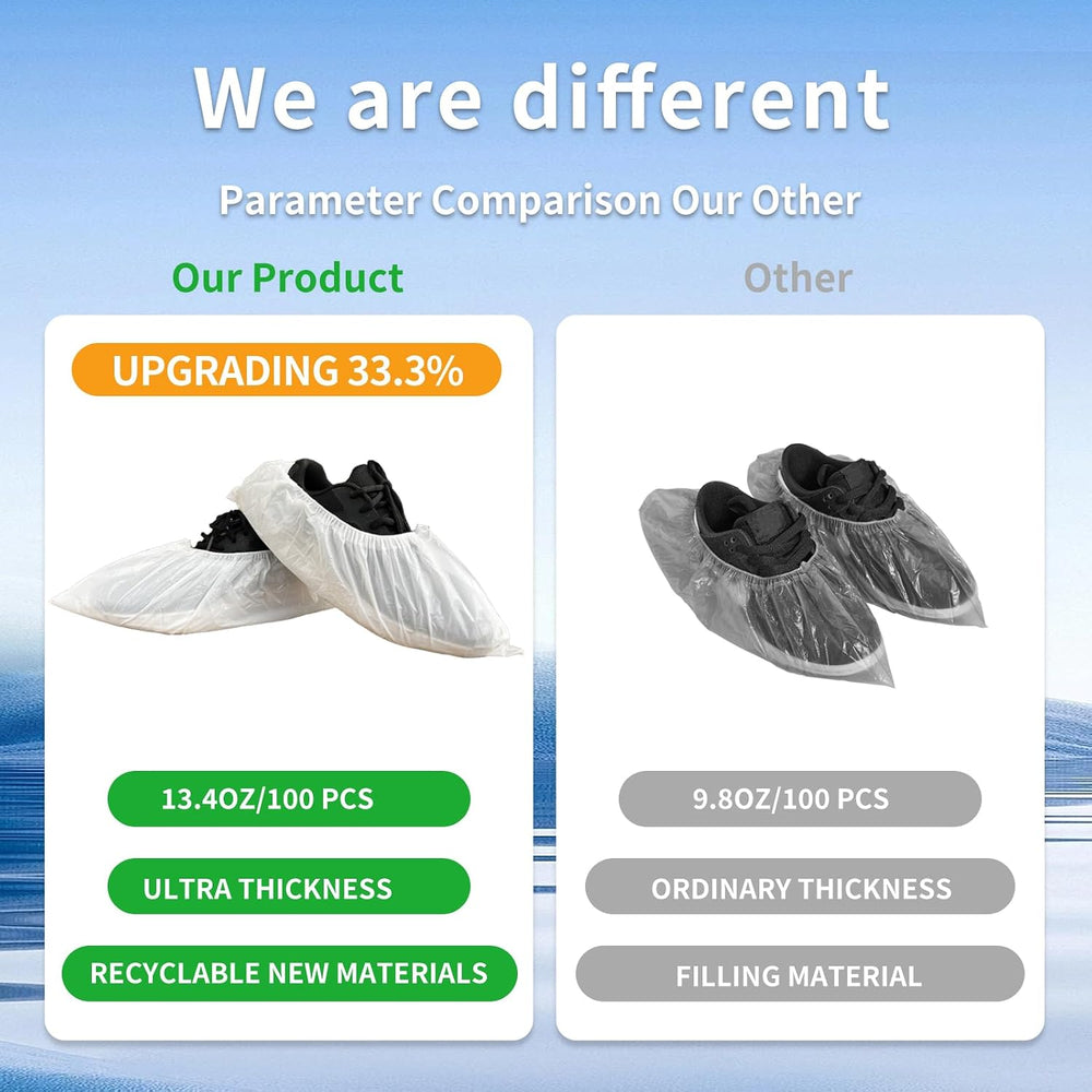 White 1000 Pieces(500 Pairs) Shoe Covers Disposable, Waterproof,Non-Slip for ...