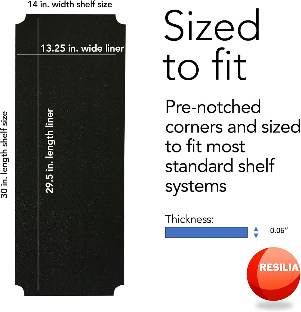 RESILIA Shelf Liner Set for Wire Shelving Rack – 5 Pack, 14 Inch Long x 30 In...