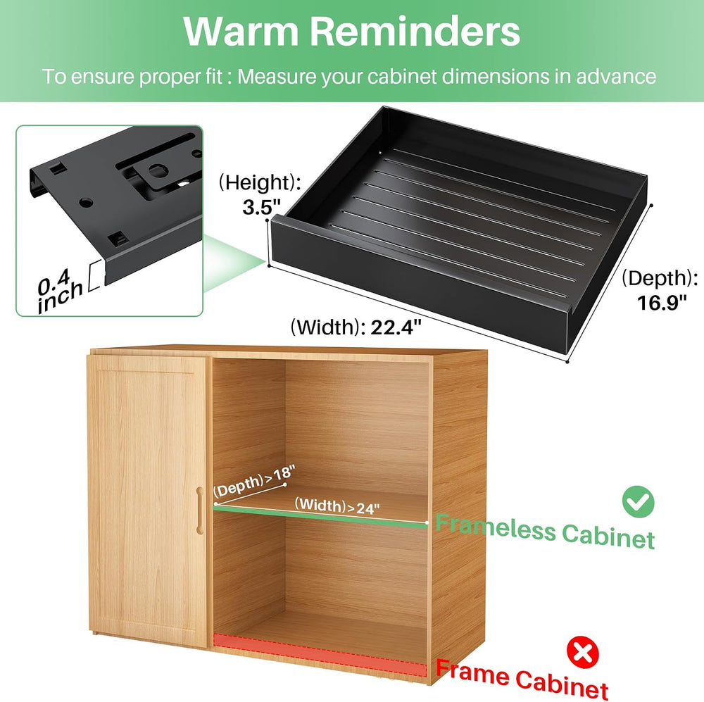 Pull Out Cabinet Organizer with Nano Adhesive, Heavy Duty Full-Extension Slid...