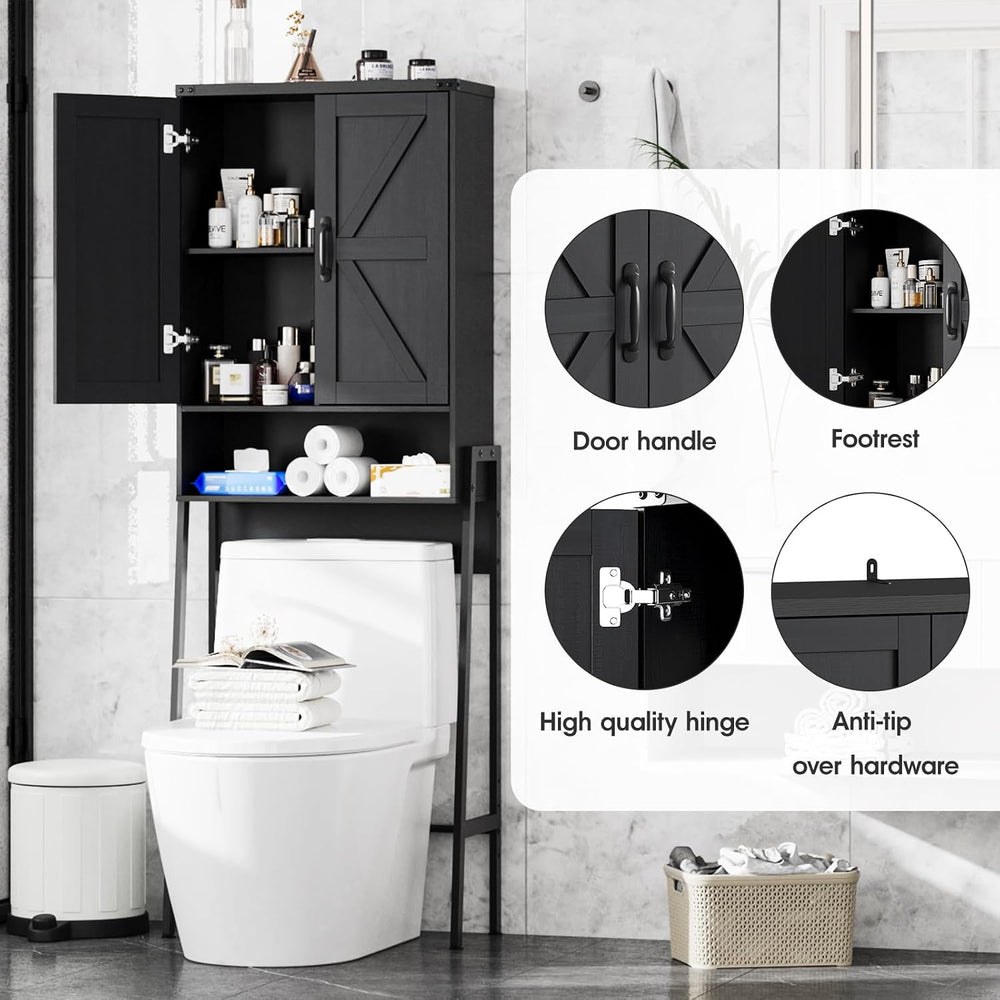 Vabches Over The Toilet Storage Cabinet with 2-Door Design Bathroom Organizer...