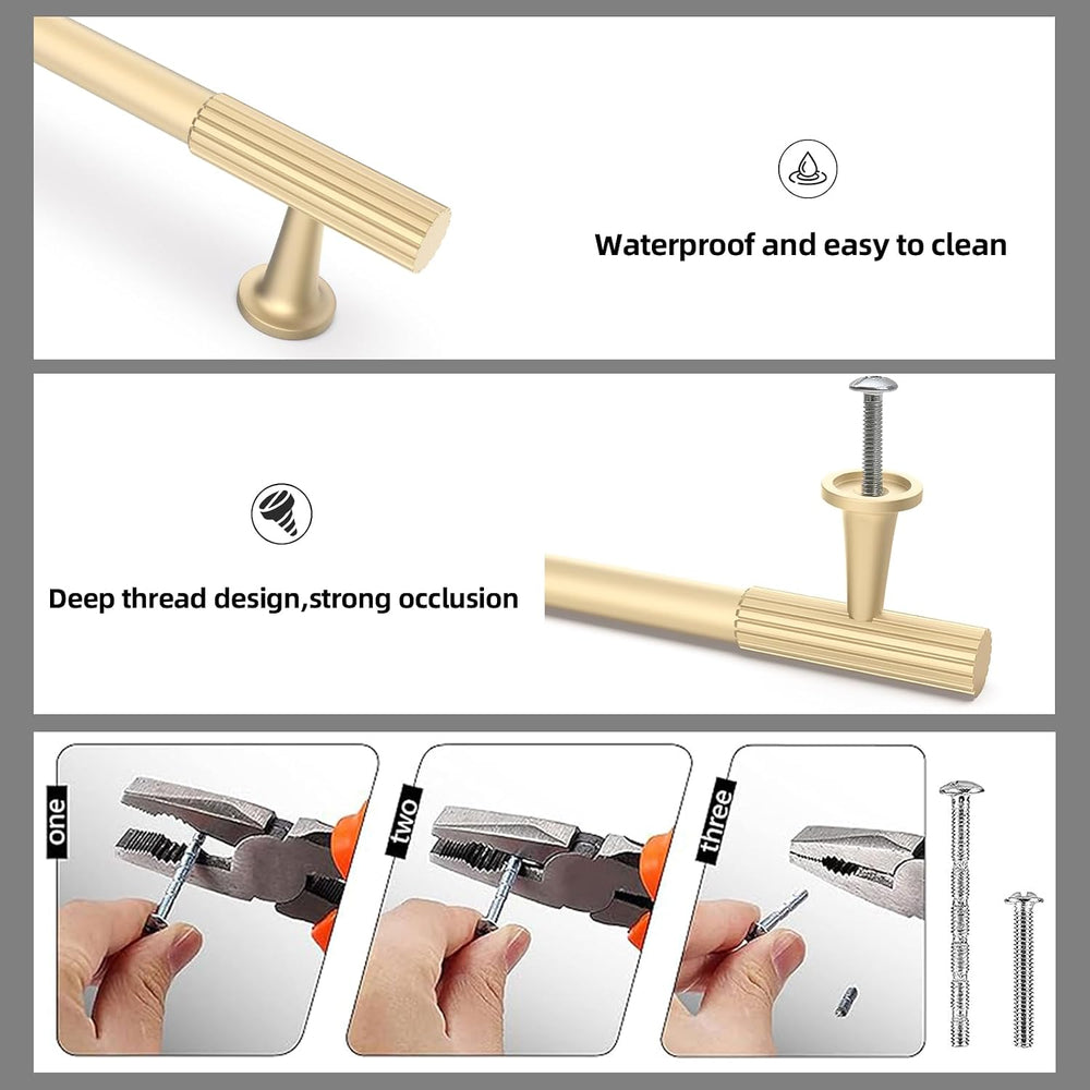 10 Pack 3 inch Brushed Gold Kitchen Cabinet Handles