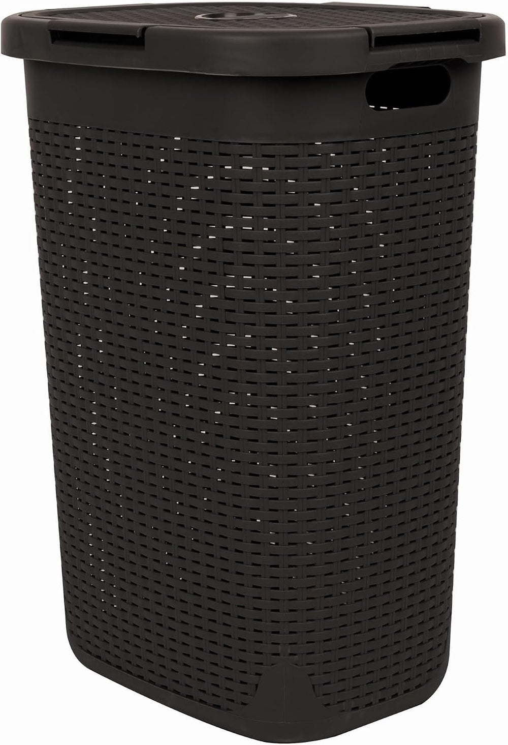 Mind Reader Slim Laundry Hamper with Lid, 60L Tall Clothes Basket, Narrow Tap...