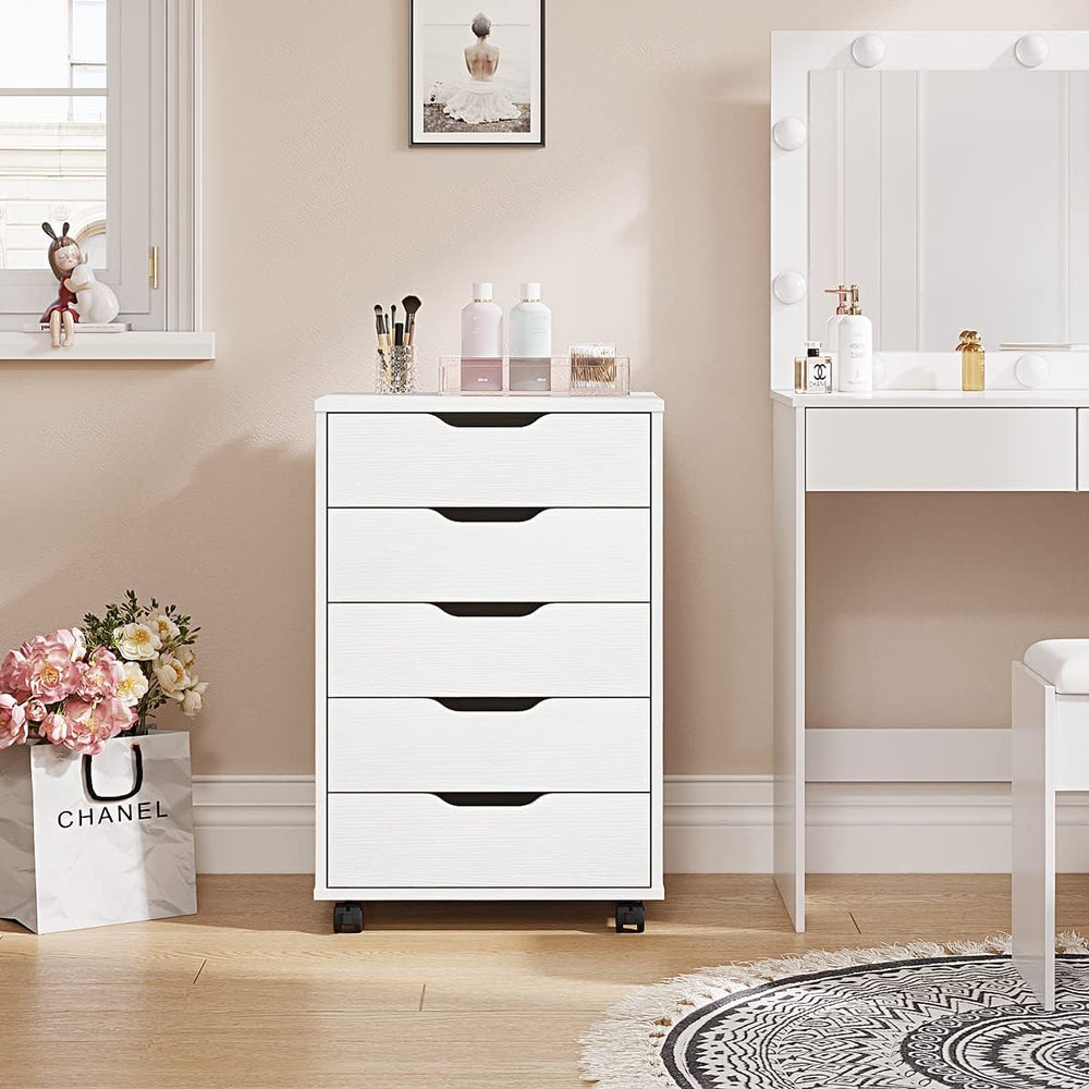 Panana 5/7 Drawer Mobile File Cabinet, Wooden Under Desk Storage with Wheels ...