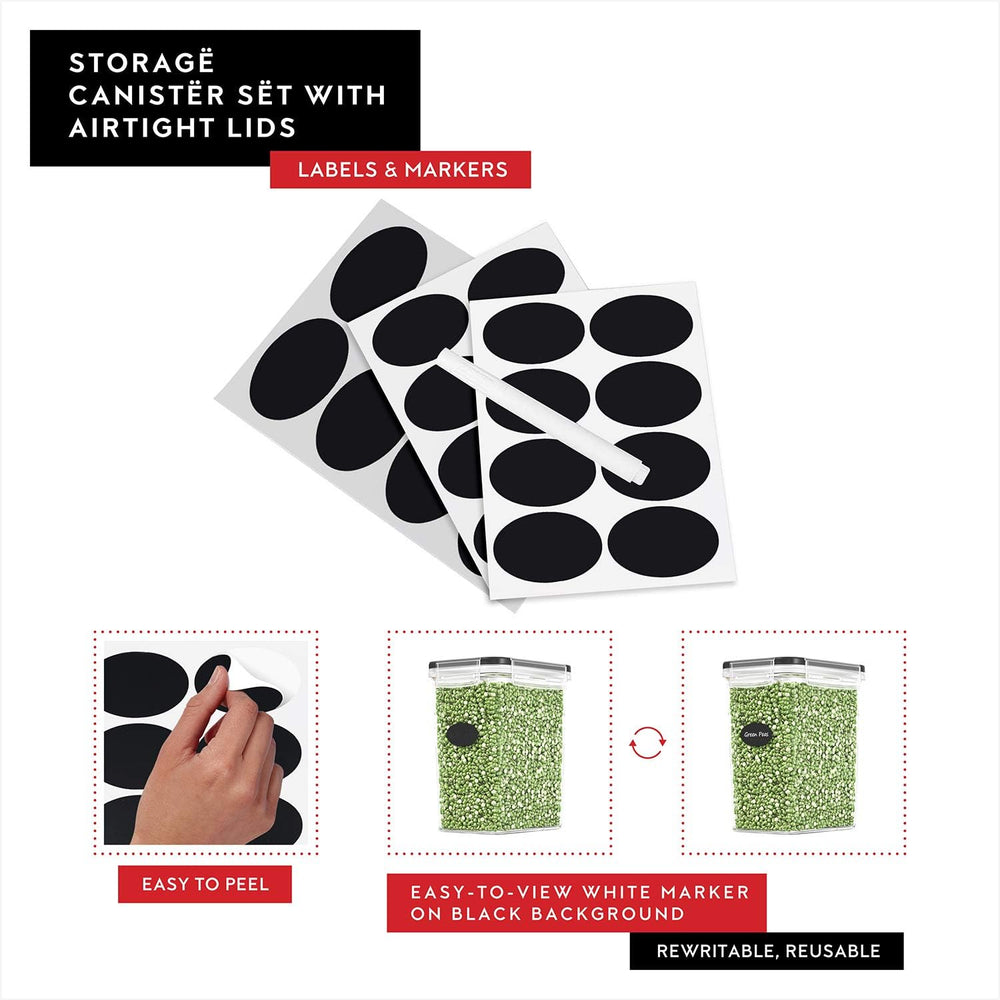 DWËLLZA KITCHEN Airtight Food Storage Container Set - 8 Pieces 1.4L - Plastic...
