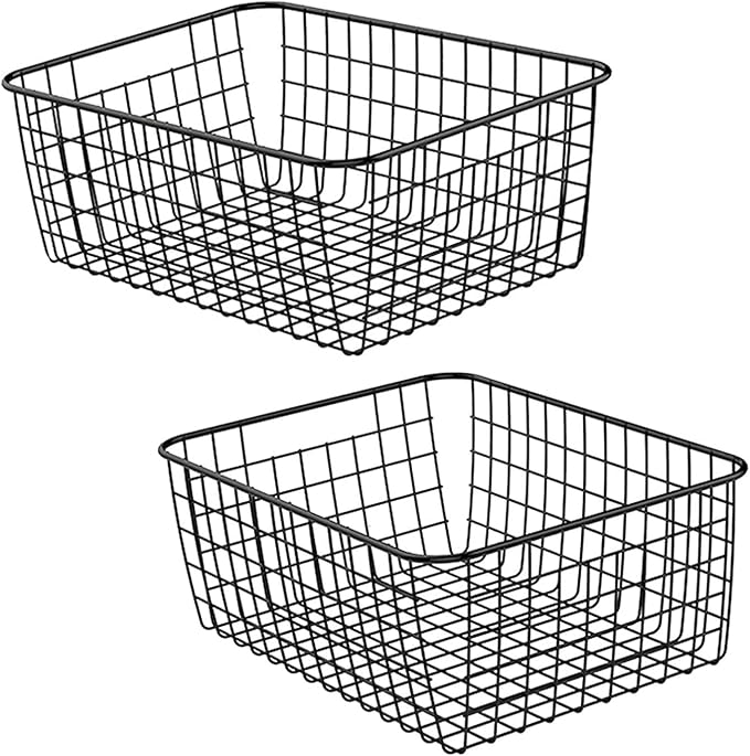 Metal Wire Food Storage Basket Organizer (2 Pack)