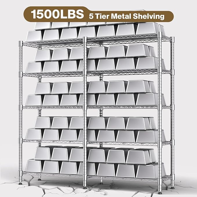Himimi Storage Shelves-5 Tier Heavy Duty Wire Shelving Unit