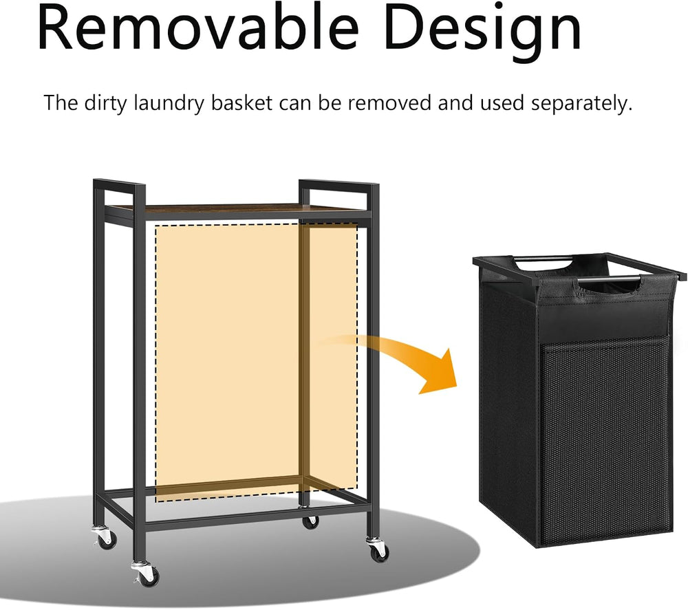Laundry Basket, Laundry Hamper with 1 Pull-Out Removable Oxford Fabric Bag, 1...