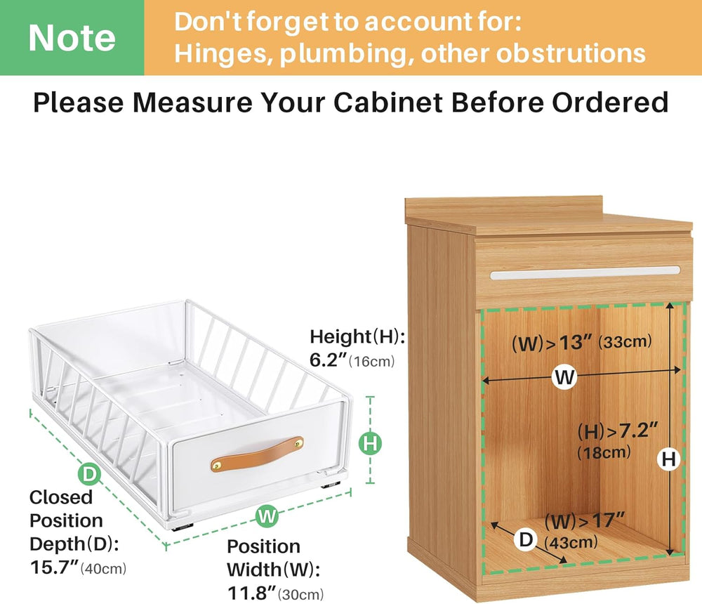 4Pack Pull out Cabinet Organizer,Heavy Duty Slide out Pantry Shelves Drawer S...