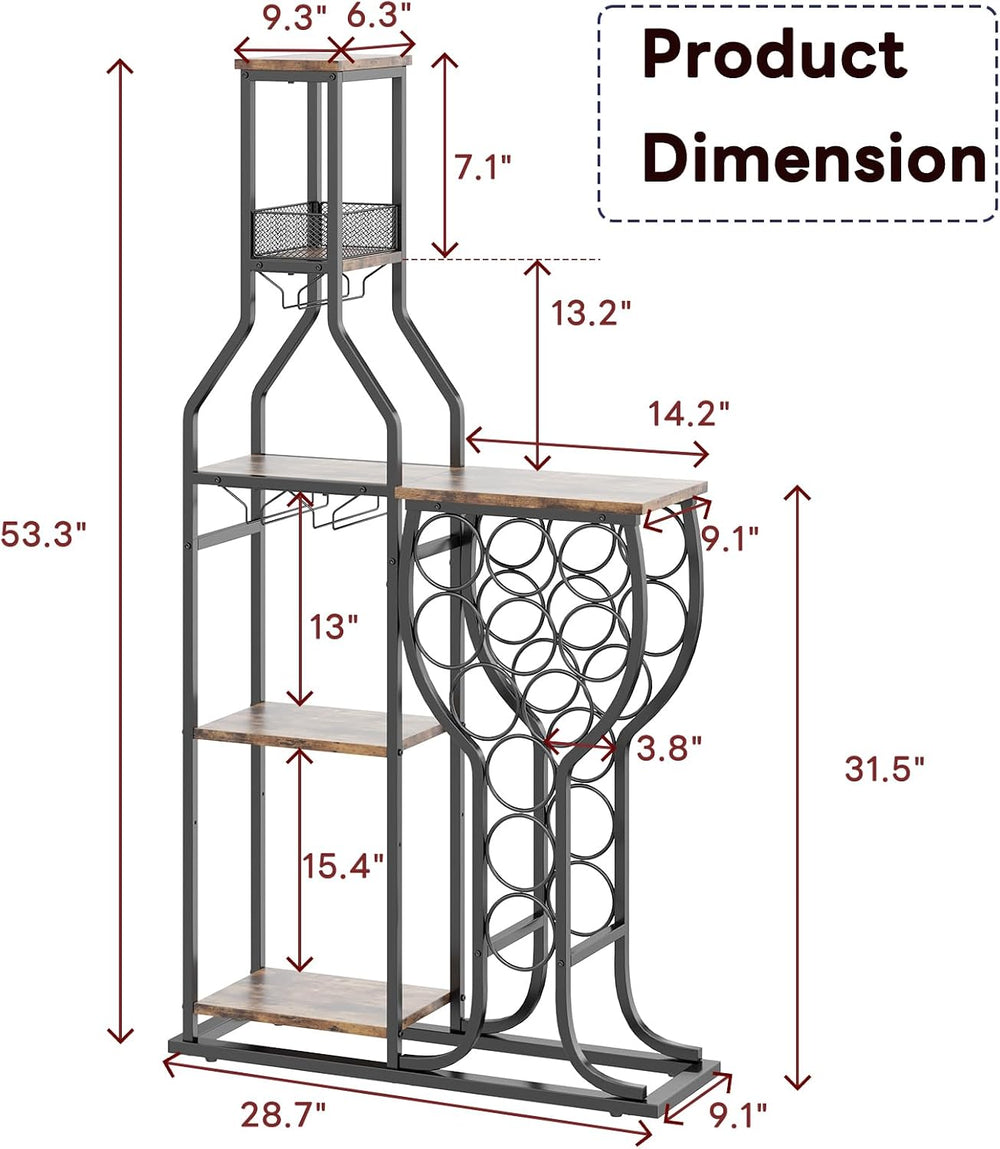 HavenlyYouth Liquor Cabinet for Home Bar, 5-Tier Wine Rack Freestanding Floor...