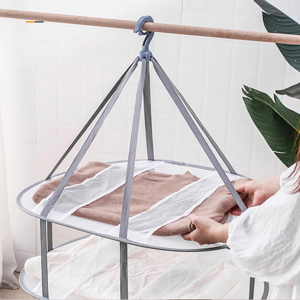 Looca 3-Tier Folded Mesh Clothes Hanging Dryer Sweater Drying Rack 30.3"...