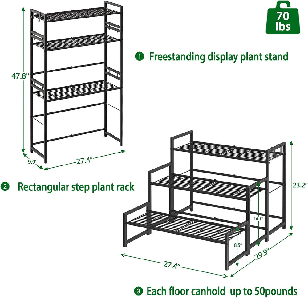 Garden 4 you 3 Tier Metal Stackable Plant Stand, Flower Pot Holder