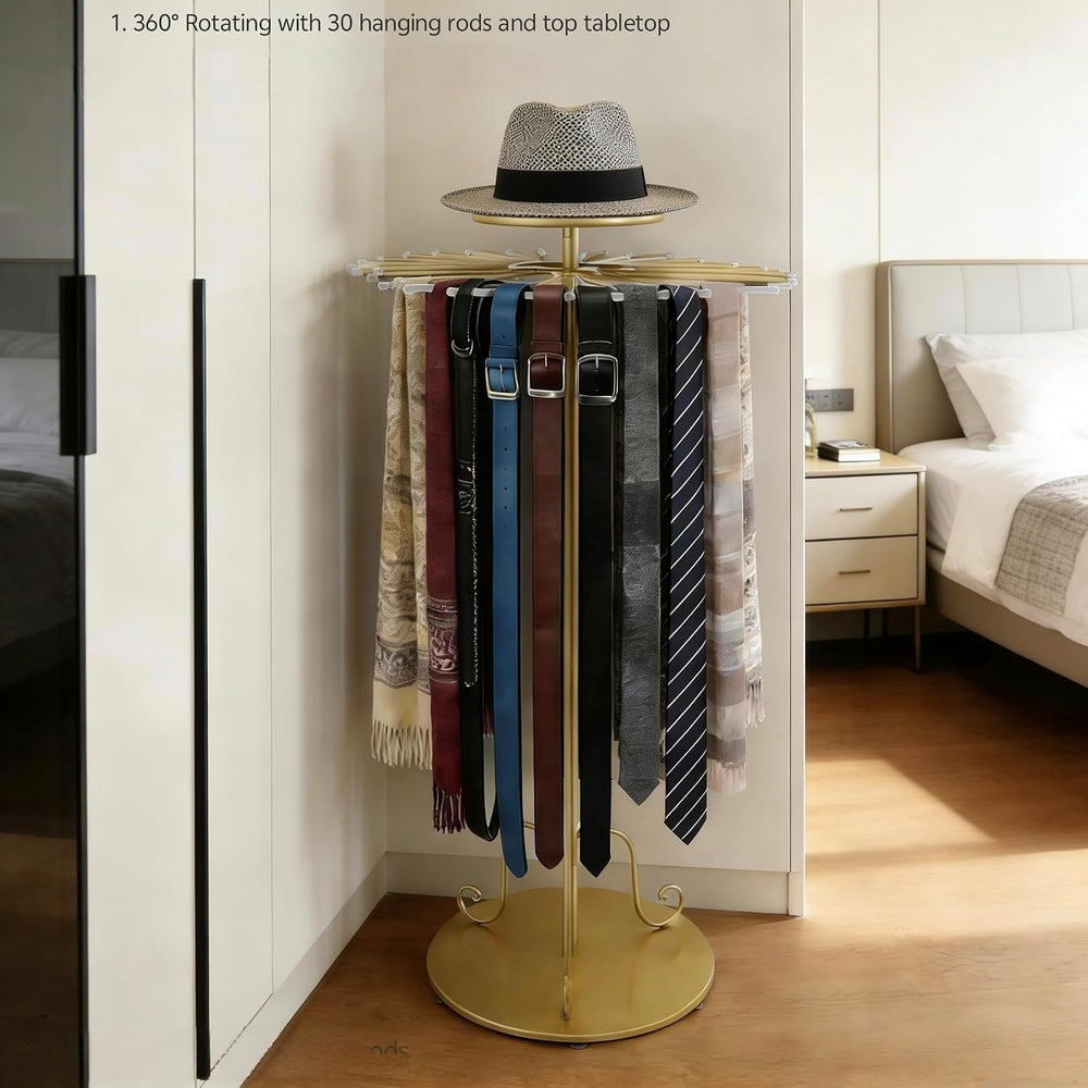 Rotating Scarf Organizer Purse Display Shawl Tie Rack Belt Hanger