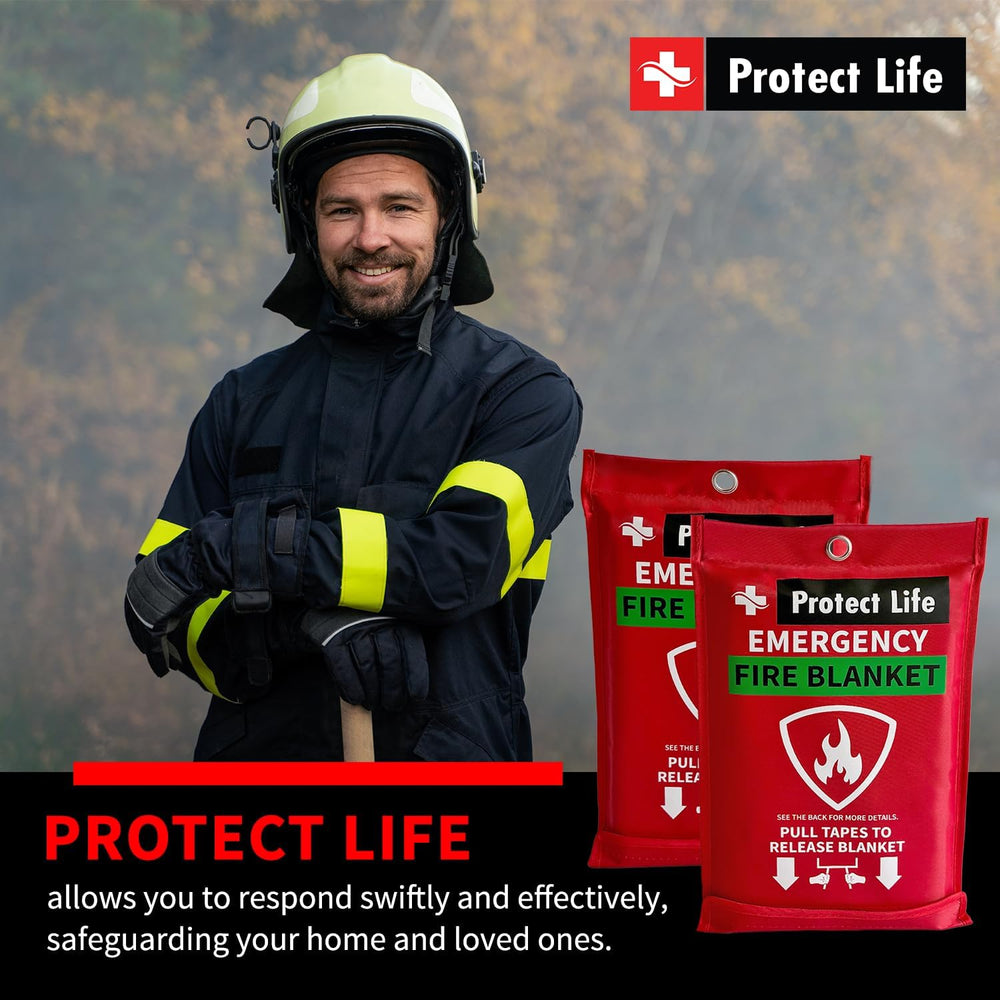 Protect Life Saving Emergency Fire Blankets 4 Pack - 40"x40", Fire ...