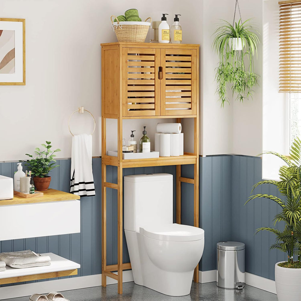 VIAGDO Over The Toilet Storage Cabinet, Tall Bathroom Cabinet Organizer with ...