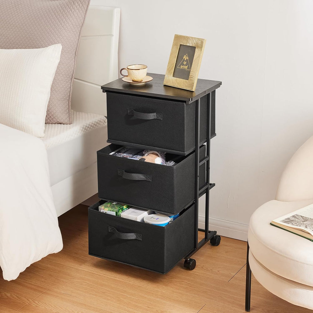MAX Houser Dresser Storage with 3 Drawers, Fabric Dresser Tower, Vertical Sto...