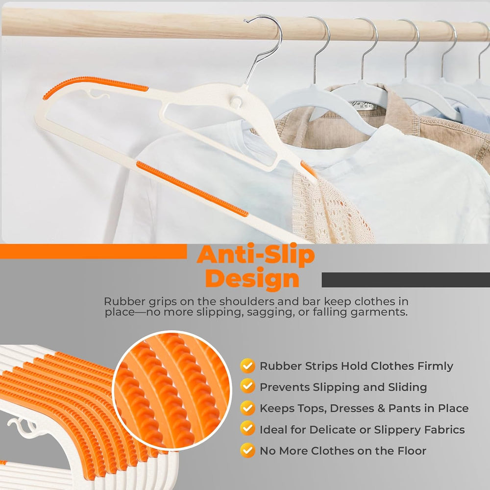 Plastic Hangers 50 Pack, Cascading Slim Space Saving Clothing Hangers with 36...