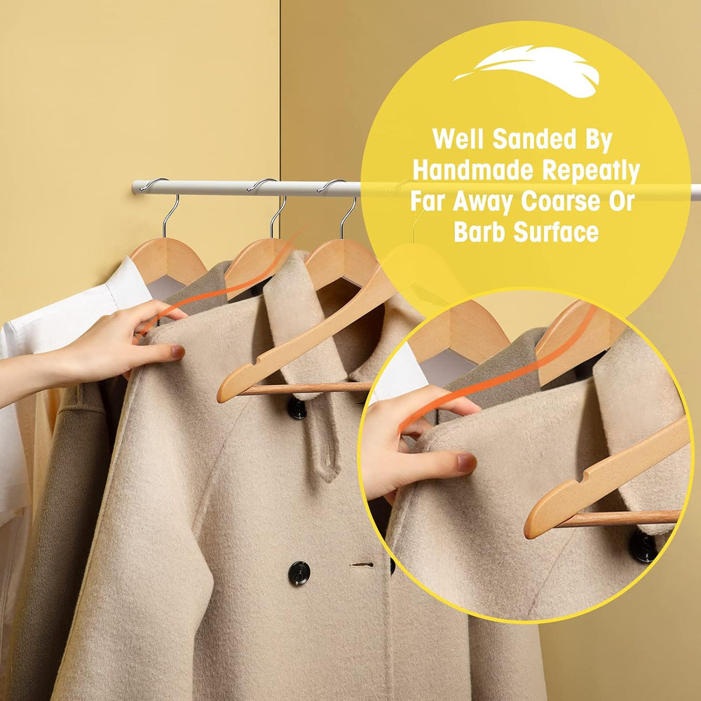 Wooden Hangers 90 Pack,Wooden Clothes Hanger for Daily Used,Heavy Duty Wood H...
