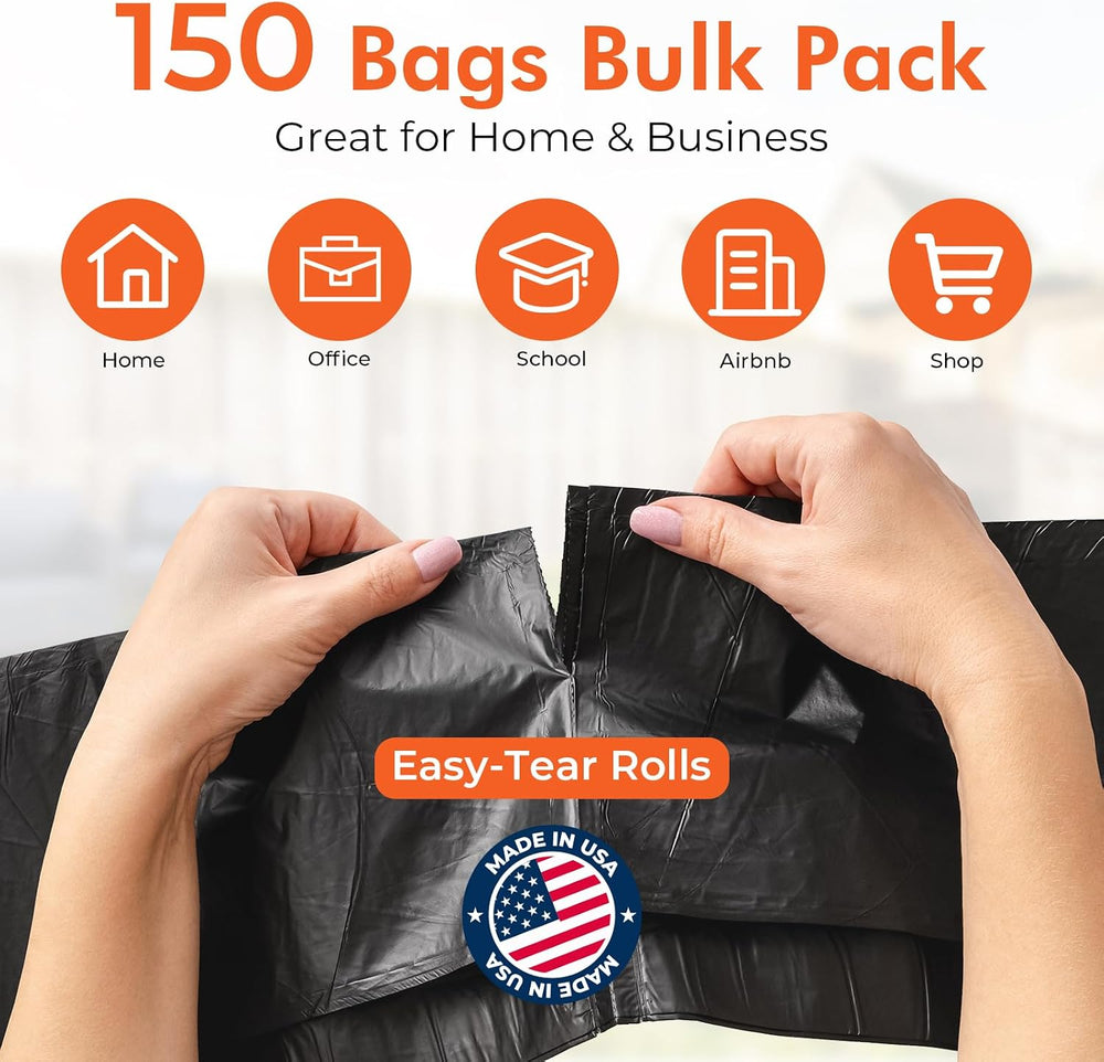 Delxo 55-60 Gallon Trash Bags, 150 Count, 40×54'' Large Black Garbage...