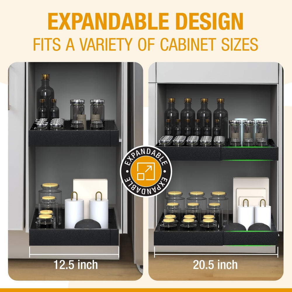 Expandable Pull Out Drawers for Cabinets(Black) : Kitchen and Pantry Organize...