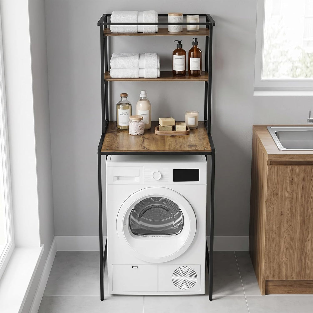 Over Washer Shelve, 3 Tier Laundry Room Storage Organizer Standing Shelf Meta...